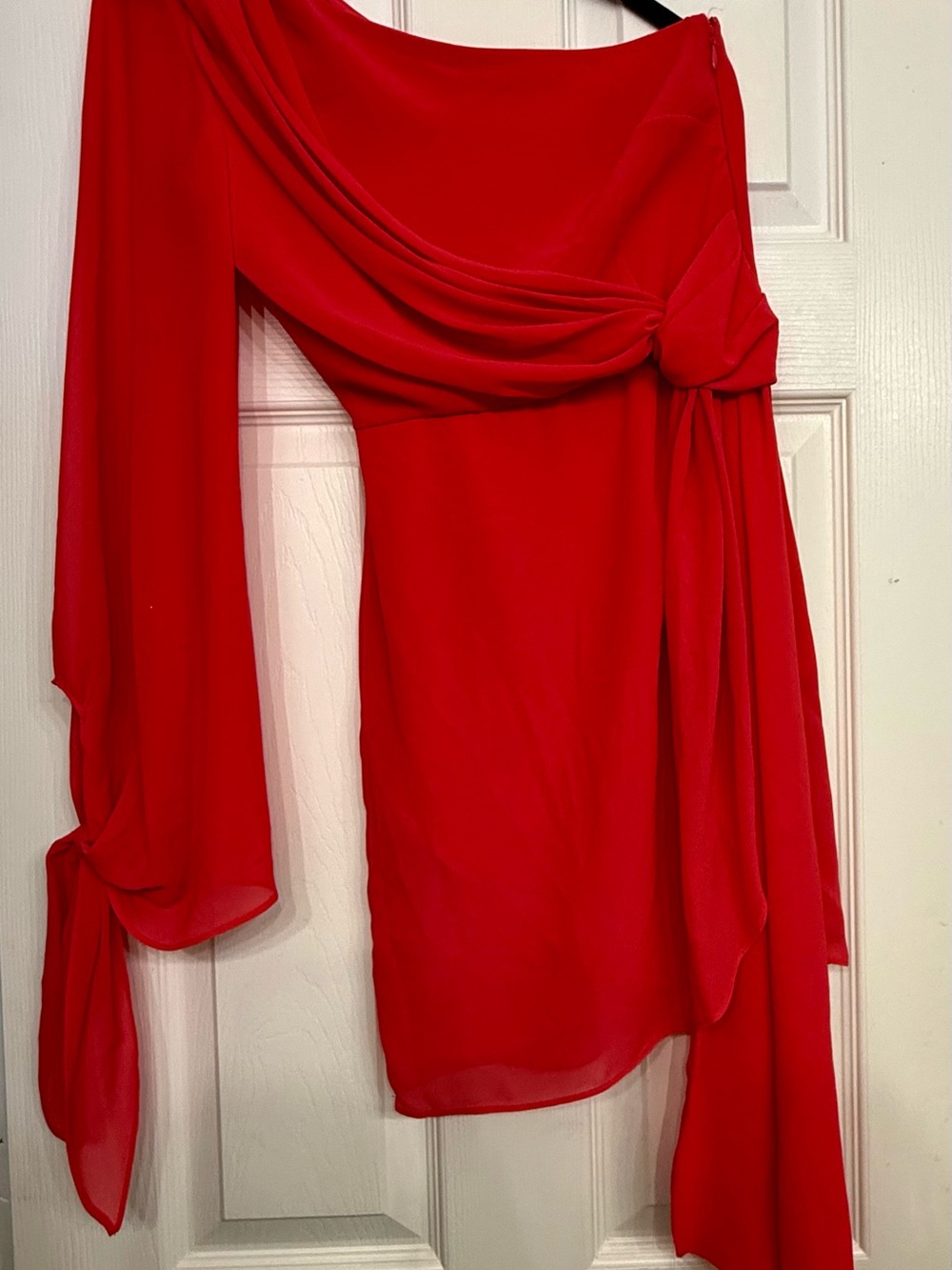 Gianni Bini Red One-Shoulder Draped Cocktail Dress
